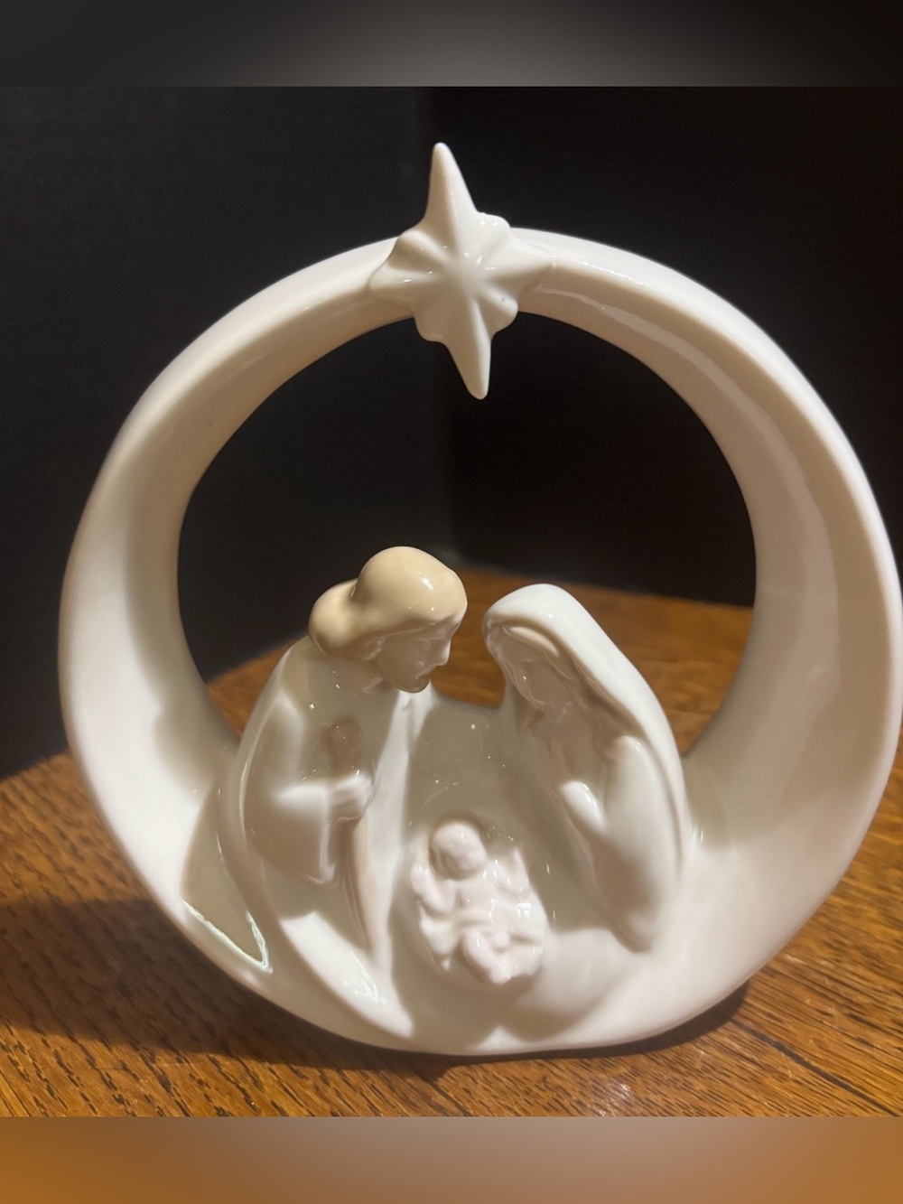 White Ceramic Nativity Figurine Holiday Decor